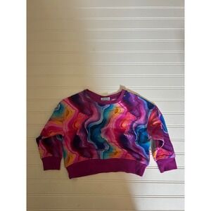Bums & Roses Toddler 2T Marble Swirl Pullover Sweatshirt Pink Purple Blue Multi